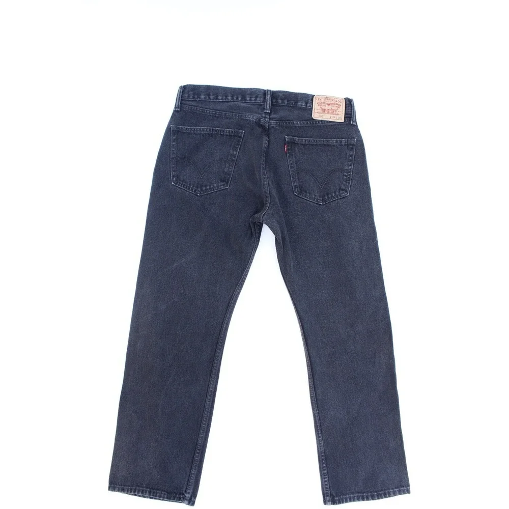 Levis 505 Black Denim Jeans Mens‎ Size 34 x 30 Classic Straight Fit Cotton